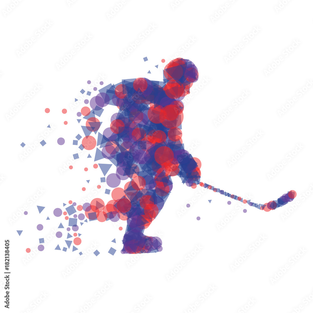 Fototapeta premium Sylwetka gracza w hokeja.