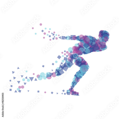 Silhouette speed skater.