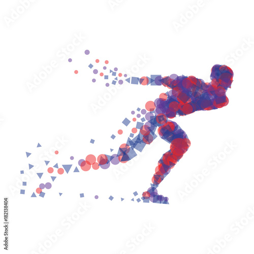 Silhouette speed skater.