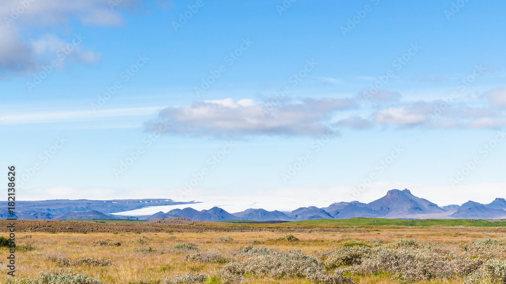 blue sky over icelandic landscape in autumn blue sky over icelandic landscape in autumn