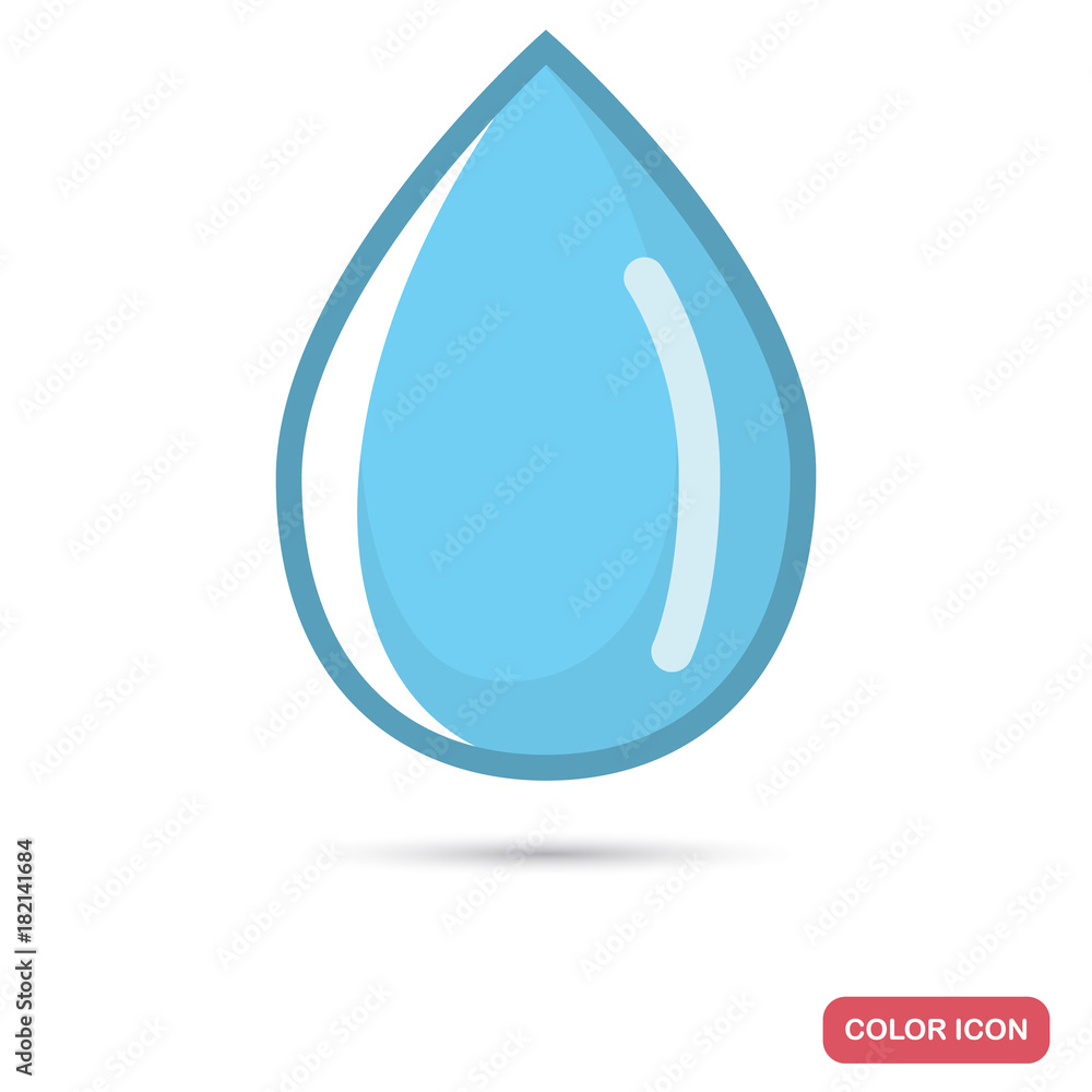 Drop of water color flat icon. Line design for web and mobile Drop of water color flat icon. Line design for web and mobile