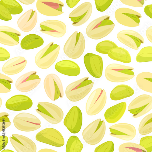 seamless texture with pistachios on white background for your de