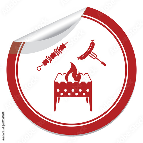 Brazier, kebab and sausage icon