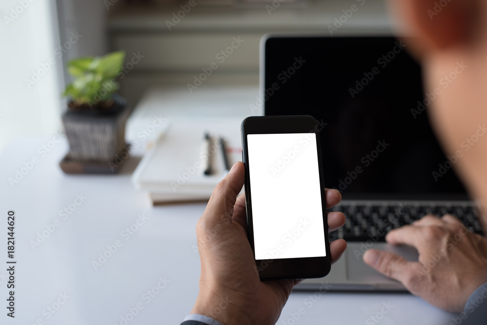 Businessman using mobile smartphone