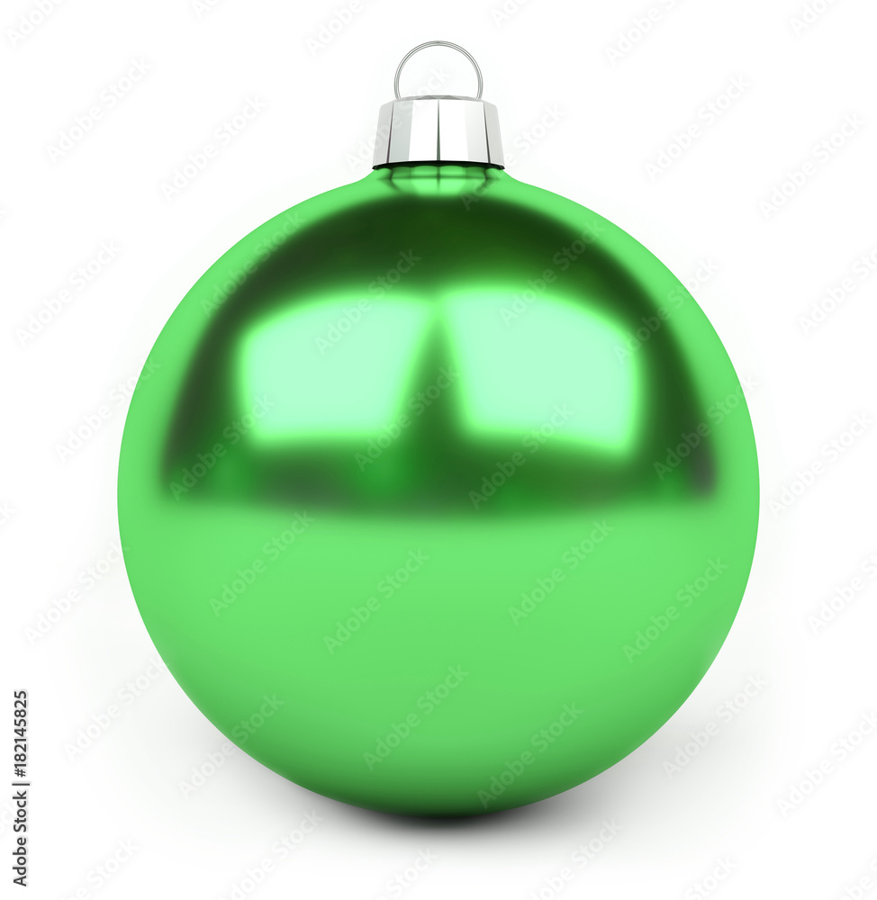 Green christmas bauble 3D rendering Green christmas bauble 3D rendering