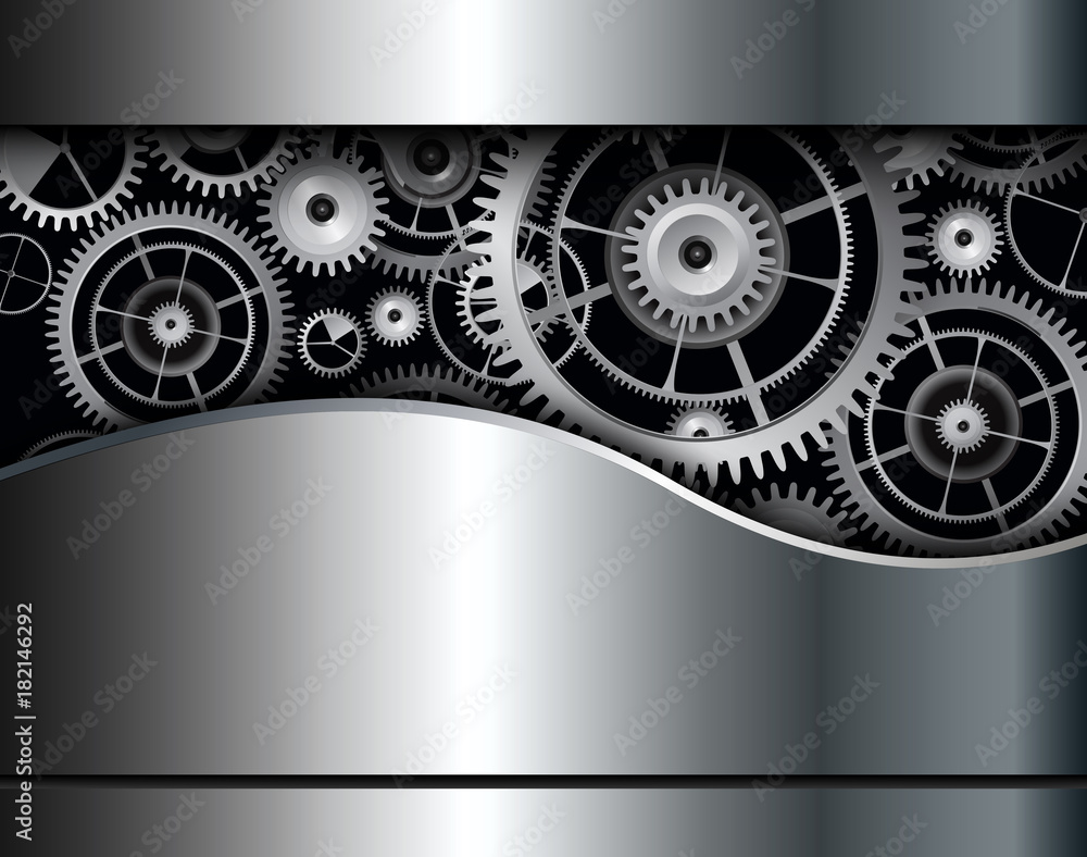 Abstract background metallic with cogs and gears Abstract background metallic with cogs and gears