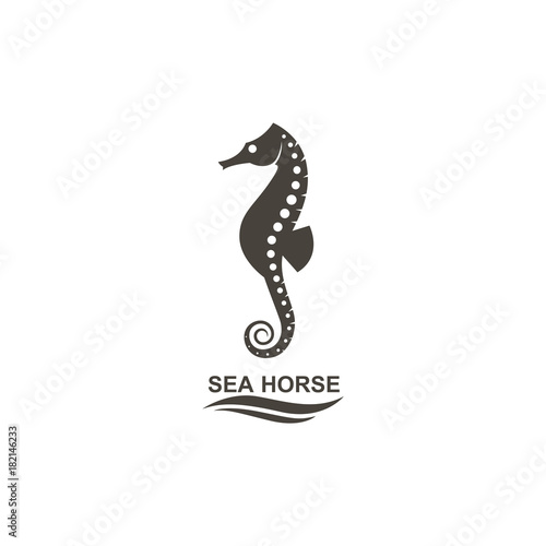 icon of seahorse on isolated white background