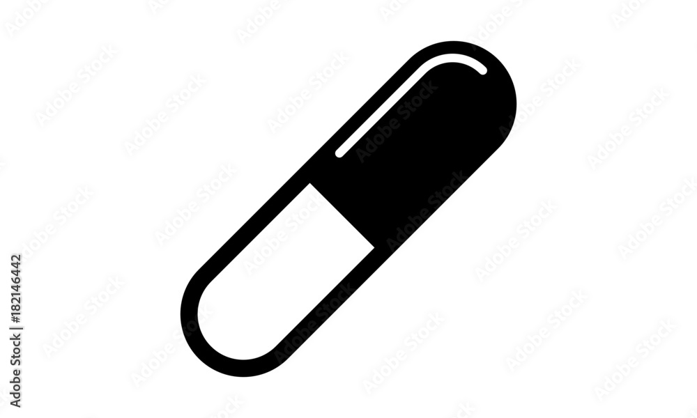 Pills Icon. Medicine Capsule isolated on white. Pills Icon. Medicine Capsule isolated on white.