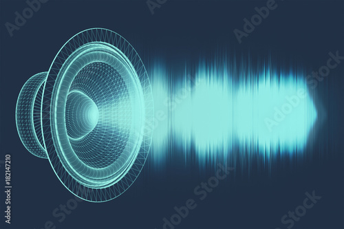 Sound waves oscillating glow light, Abstract technology background. You can use in club, radio, pub, party, concerts, recitals or the audio technology advertising background. photo