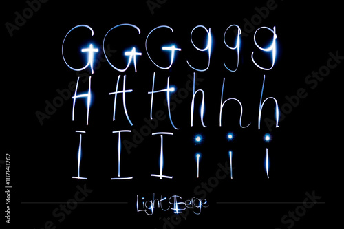 Light Painting Alphabet - Light Serge Font GHI photo