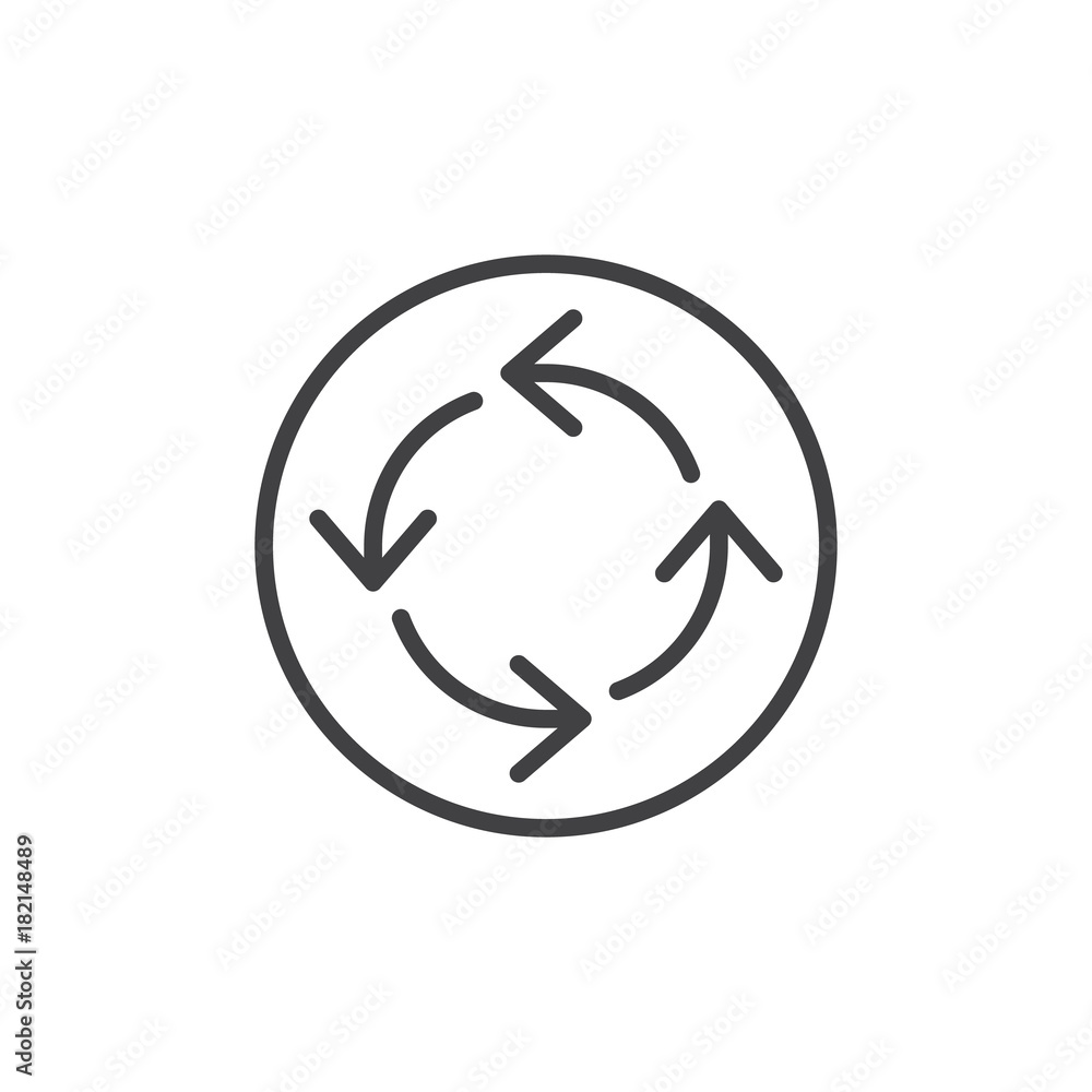 Cycle arrows line icon, outline vector sign, linear style pictogram isolated on white. Arrow update refresh symbol, logo illustration. Editable stroke Cycle arrows line icon, outline vector sign, linear style pictogram isolated on white. Arrow update refresh symbol, logo illustration. Editable stroke
