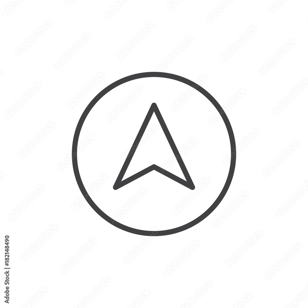 Navigation arrow line icon, outline vector sign, linear style pictogram isolated on white. Cursor symbol, logo illustration. Editable stroke Navigation arrow line icon, outline vector sign, linear style pictogram isolated on white. Cursor symbol, logo illustration. Editable stroke