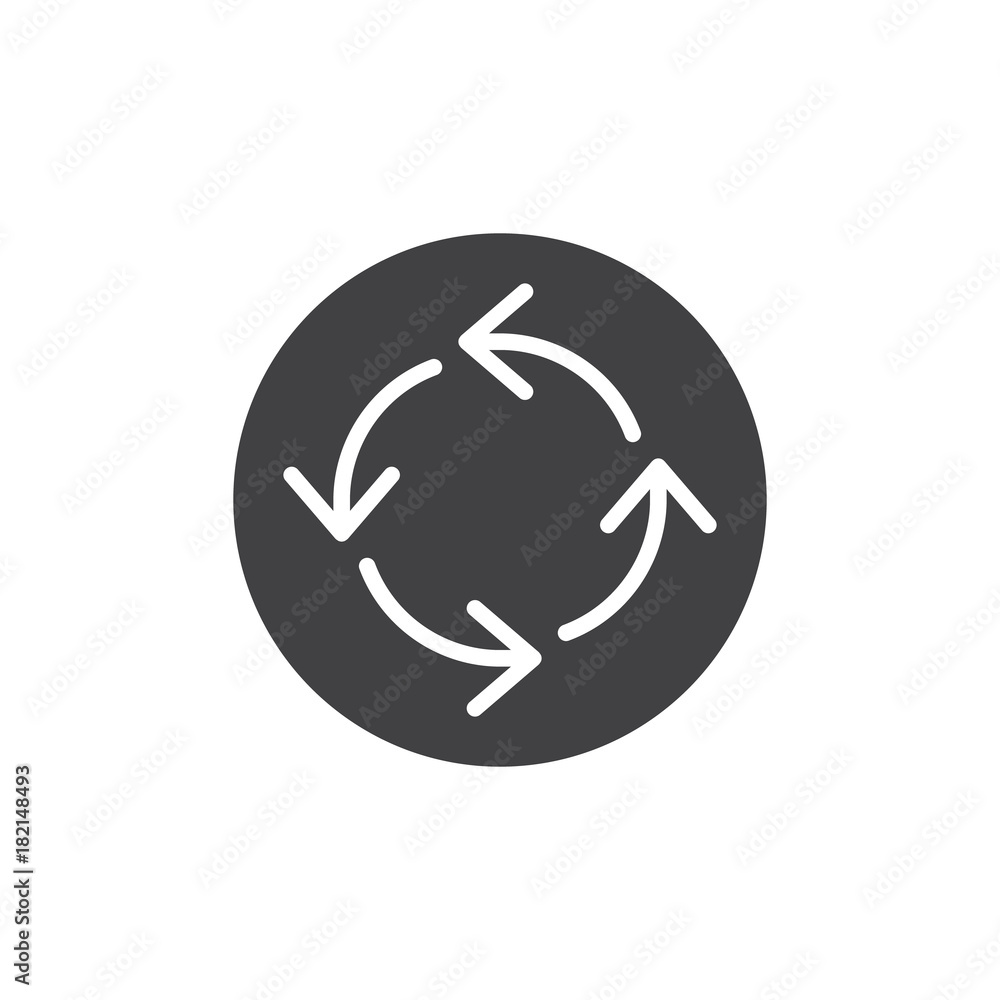 Cycle arrows icon vector, filled flat sign, solid pictogram isolated on white. Arrow update refresh symbol, logo illustration. Cycle arrows icon vector, filled flat sign, solid pictogram isolated on white. Arrow update refresh symbol, logo illustration.