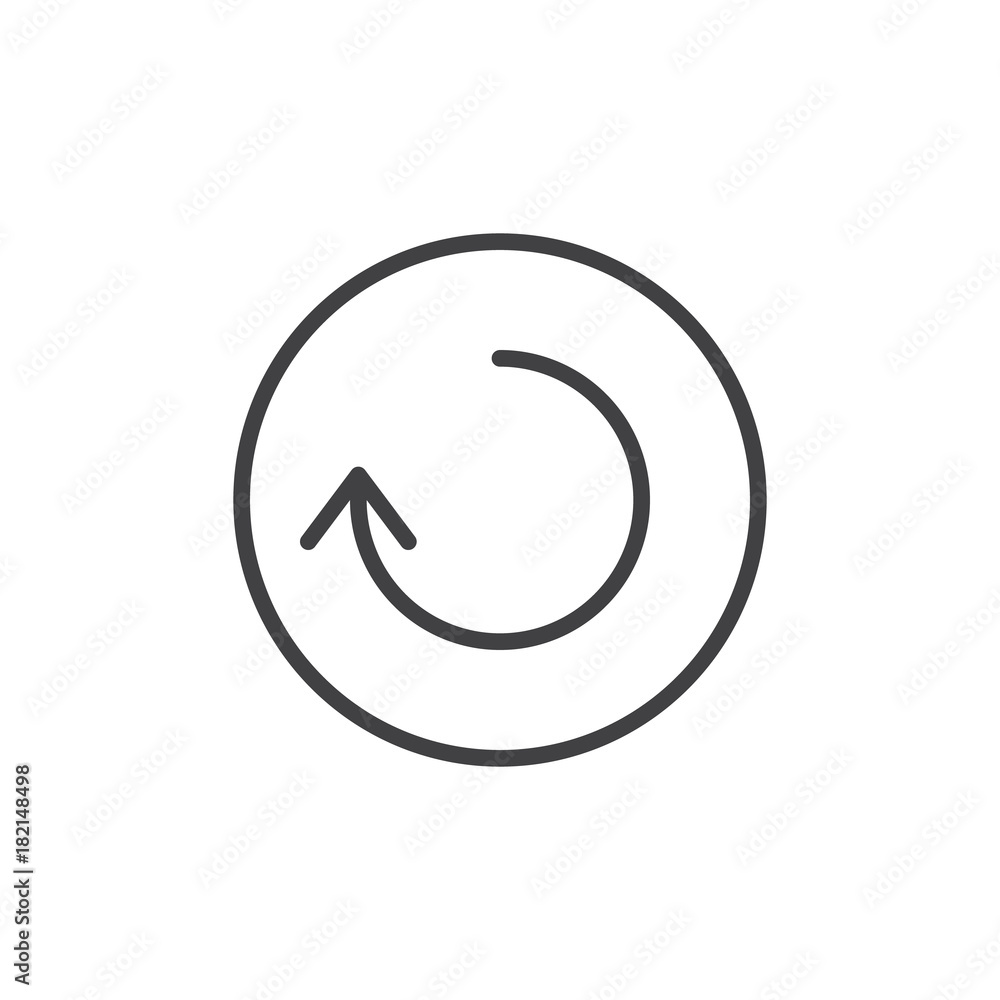 Reload arrow line icon, outline vector sign, linear style pictogram isolated on white. Symbol, logo illustration. Editable stroke Reload arrow line icon, outline vector sign, linear style pictogram isolated on white. Symbol, logo illustration. Editable stroke