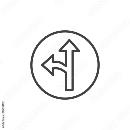 Free Download Left and straight arrow line icon, outline vector sign, linear style pictogram isolated on white. Crossroad symbol, logo illustration. Editable stroke - GFXLoad