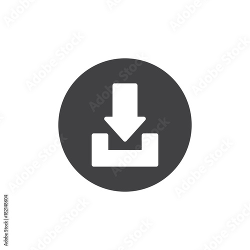 Download arrow icon vector, filled flat sign, solid pictogram isolated on white. Symbol, logo illustration.