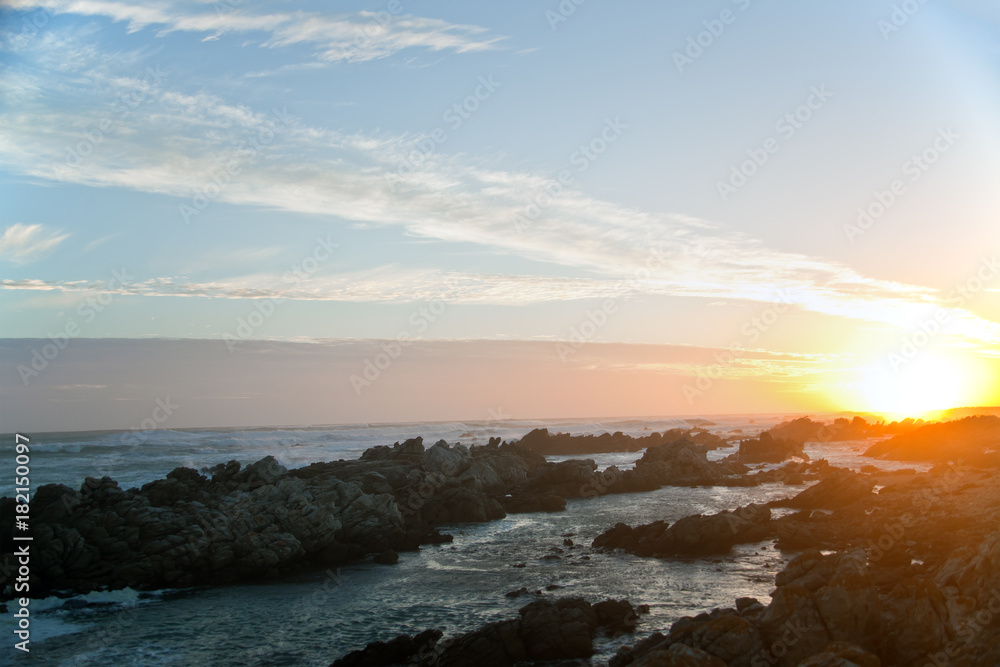 Sunset at Cape Agulhas in South Africa