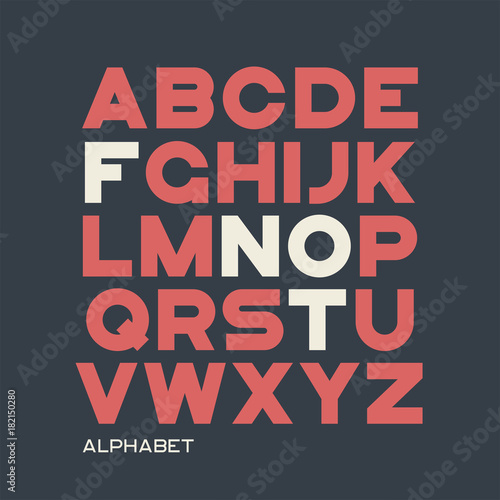 Heavy sans serif typeface design. Vector alphabet, letters, font