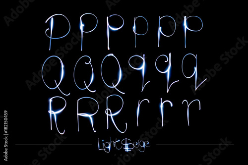 Light Painting Alphabet - Light Serge Font PQR photo