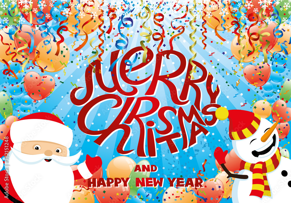 Fototapeta premium Santa Claus and snowman.