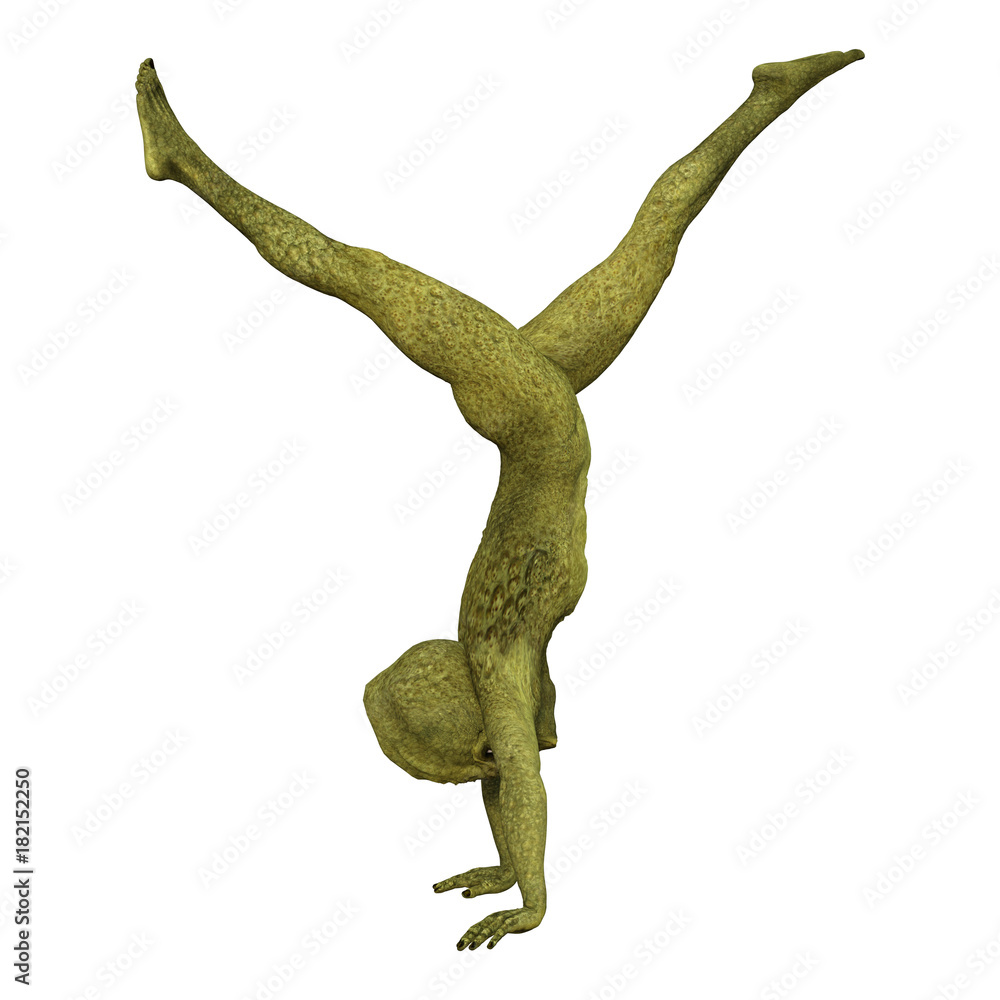 Fototapeta premium 3D Rendering Green Alien on White