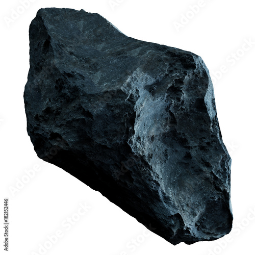Fototapeta Naklejka Na Ścianę i Meble -  Dark rock asteroid isolated 3D rendering