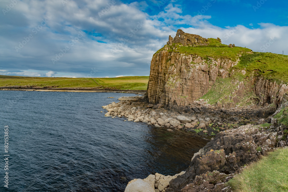 lands between sky and ocean panorama of Scotland in England in summer lands between sky and ocean panorama of Scotland in England in summer