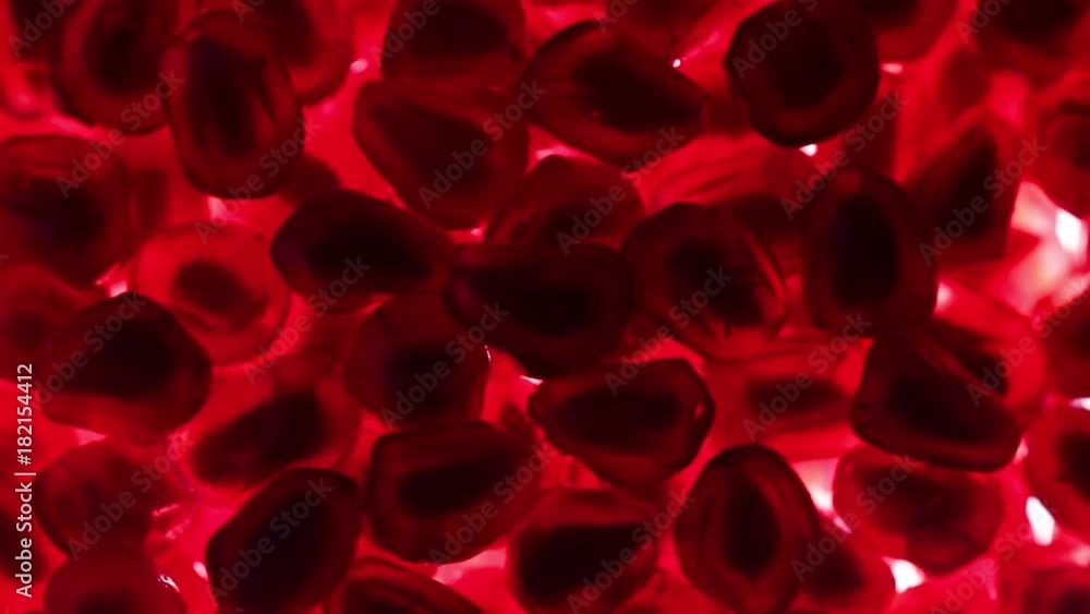 Rotating Fresh Pomegranate Seeds Close Up Macro Rotating Fresh Pomegranate Seeds Close Up Macro
