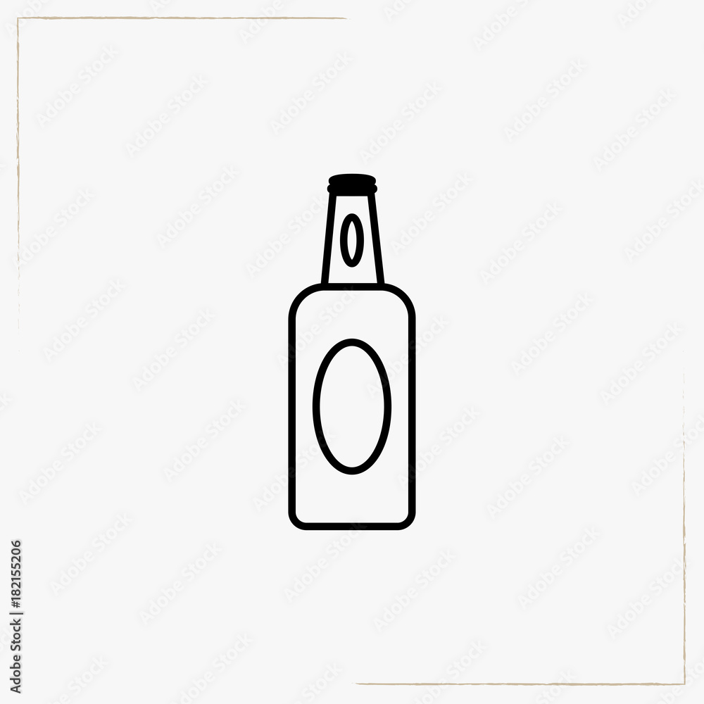 beer bottle line icon beer bottle line icon
