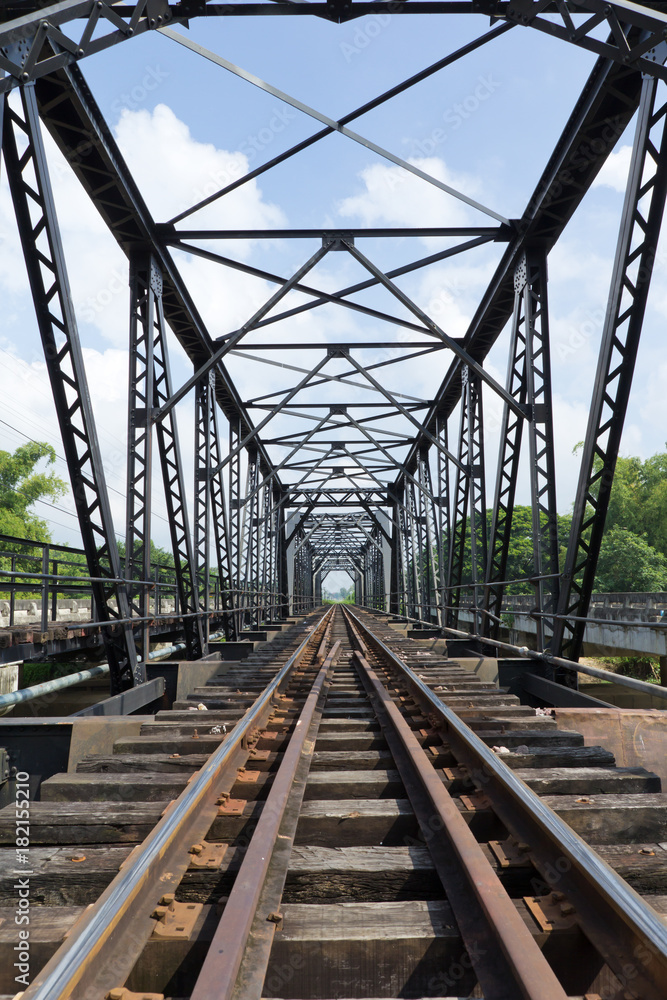 structure of metal railway bridge