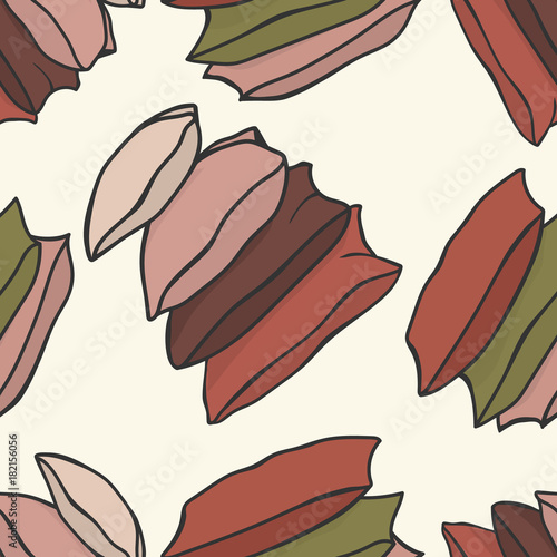 Pile of pillows. Vector seamless pattern with colorful pillows. Pajama Party texture, Sleepover, pattern of cushion. Template for fabrics, textiles, packaging, wrappers, web design or wrapping paper.
