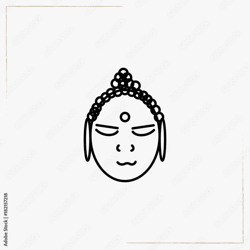 hindu krishna line icon hindu krishna line icon