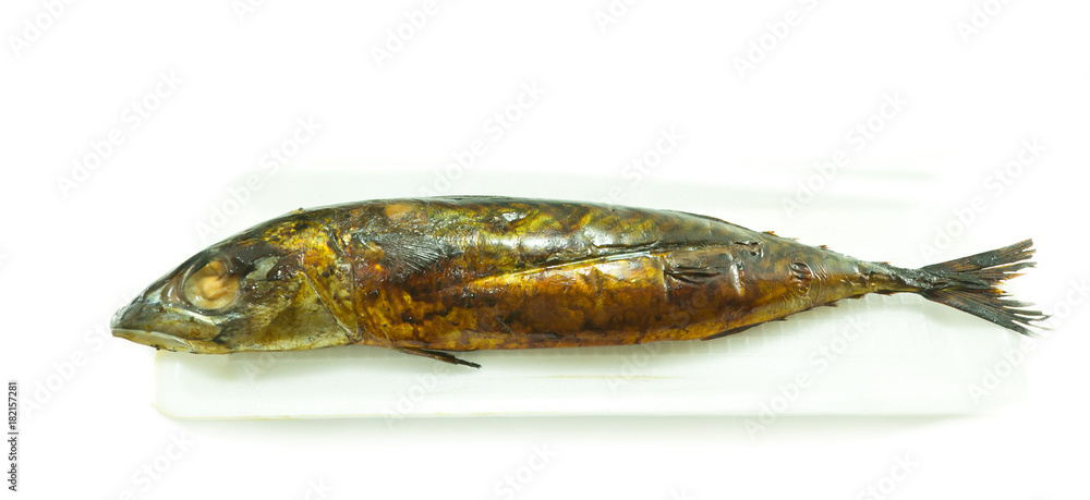 Saba fish grill on white background, japanese food Saba fish grill on white background, japanese food