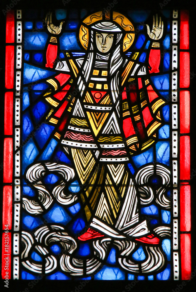 Stained Glass in Worms - Mother Mary Stained Glass in Worms - Mother Mary