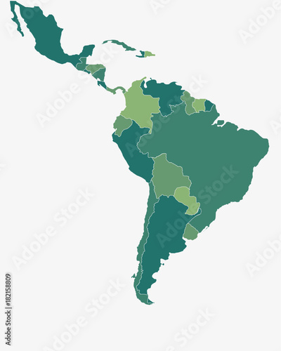 Latin/South America Map - High detailed isolated vector illustration