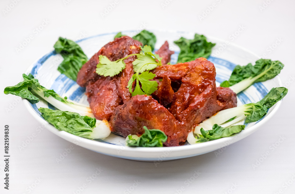 Close up Homemade Hot Wings. (selective Focus)