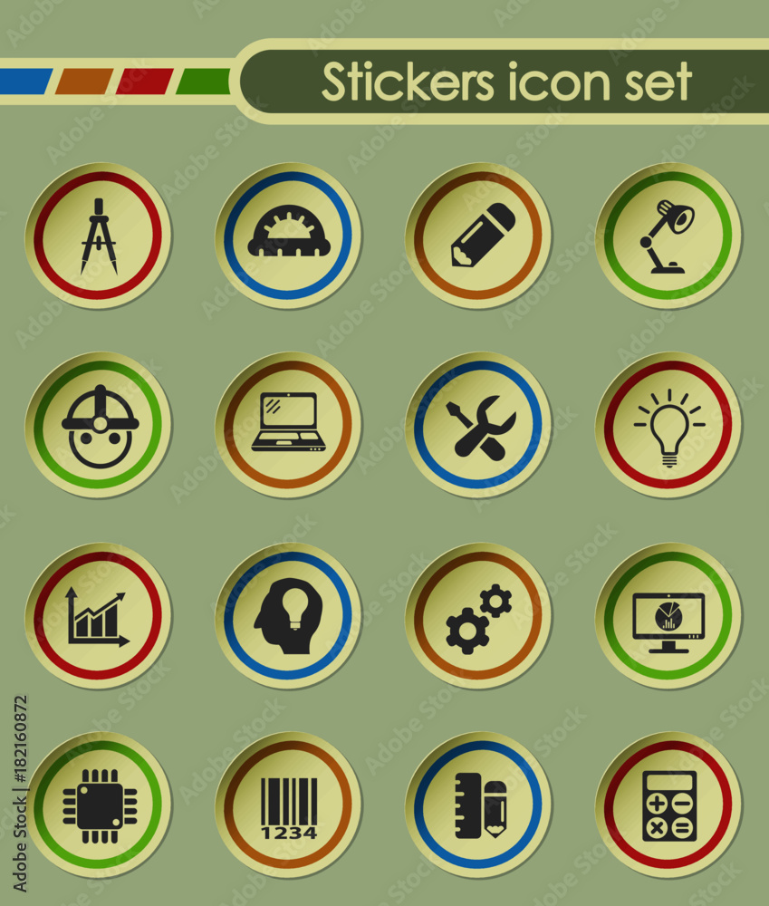 engineering round sticker icons for your creative ideas engineering round sticker icons for your creative ideas