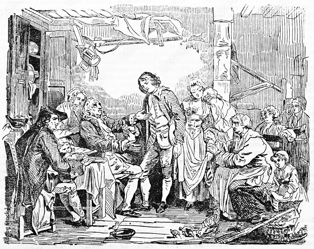 Φωτογραφία Stipulation of an ancient marriage contract in a room full of people wearing ancient clothes