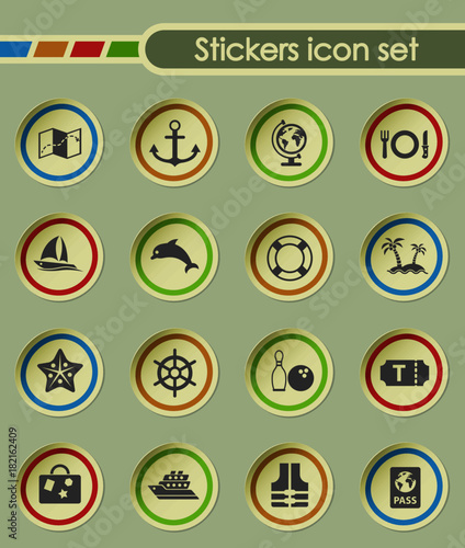 cruise round sticker icons for your creative ideas