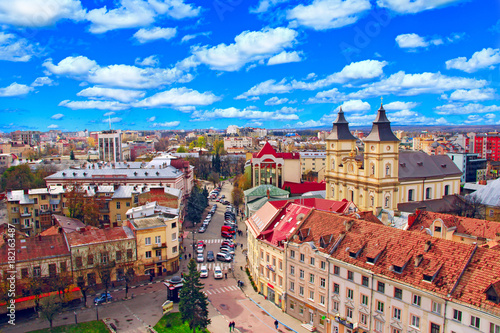 Canvas Print view to Ivano-Frankivsk from a bird's eye view