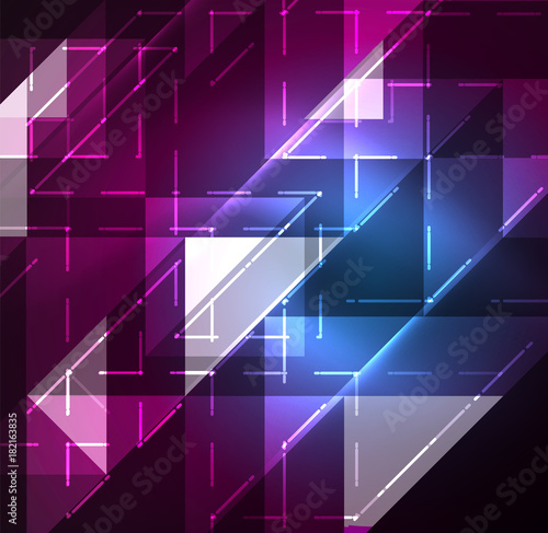 Cosmic electric background with shiny glowing plexus electricity impulses