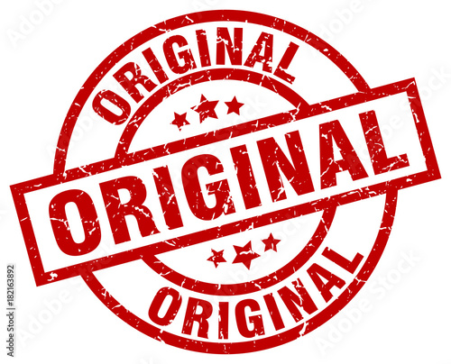 original round red grunge stamp