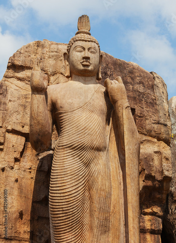 Avukana statue is standing statue of Buddha. Sri Lanka  Kekirawa