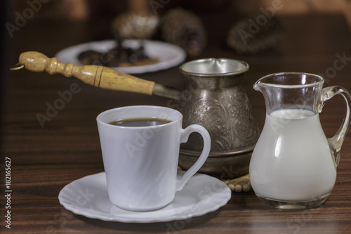 Espresso Coffee Cup and Milk Jug