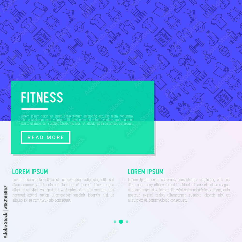 Fitness concept with thin line icons of running, dumbbell, waist, healthy food, swimming pool, pulse, wireless earphones, sportswear, yoga. Modern vector illustration for web page. Fitness concept with thin line icons of running, dumbbell, waist, healthy food, swimming pool, pulse, wireless earphones, sportswear, yoga. Modern vector illustration for web page.