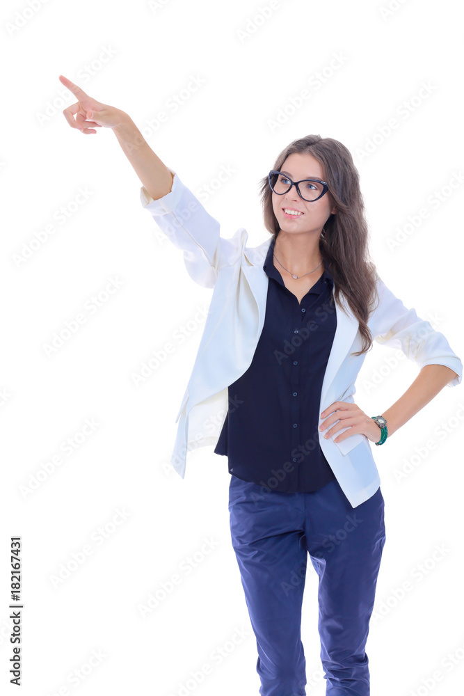 Business woman point finger at you looking at camera. Isolated on white background. Business woman Business woman point finger at you looking at camera. Isolated on white background. Business woman