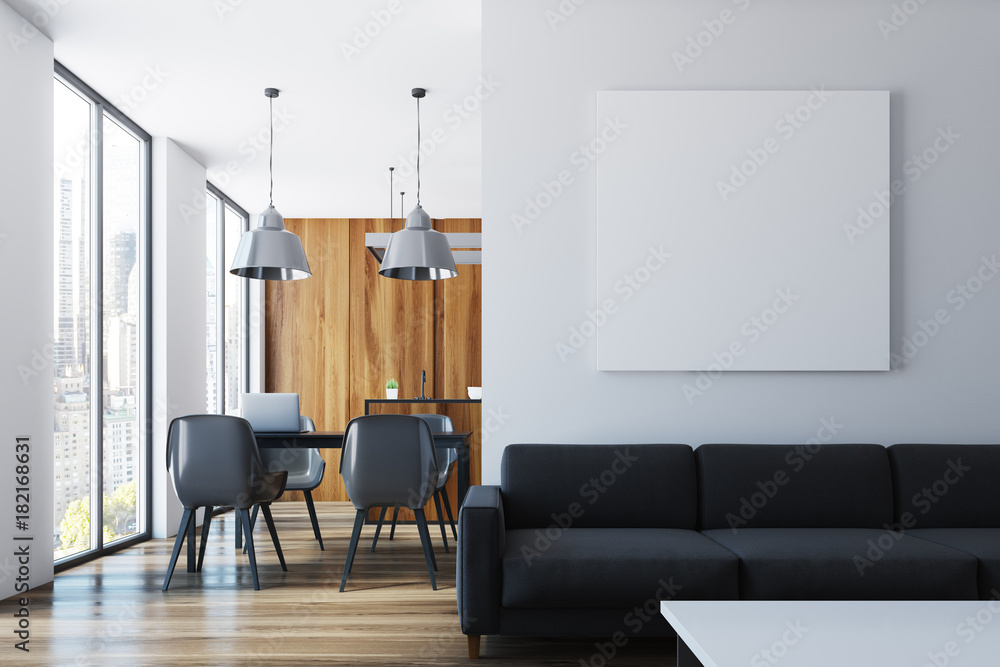 Living room and dining room, poster black Living room and dining room, poster black