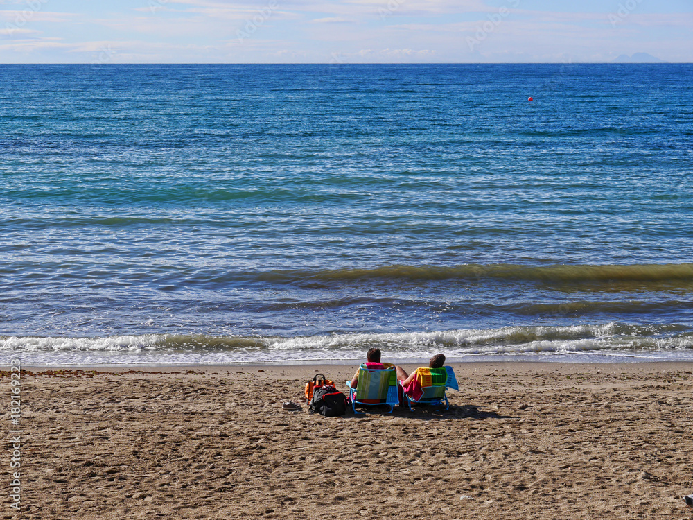Quiet Beach in November in Marbella Andalucia Southern Spain
Quiet Beach in November in Marbella Andalucia Southern Spain