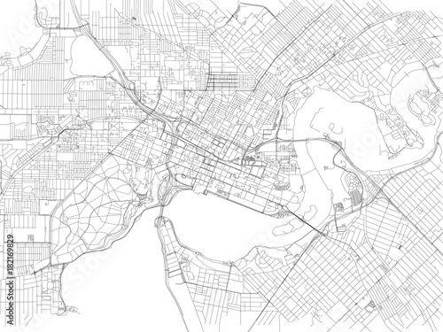 Strade di Perth centro, cartina della città, Australia. Stradario