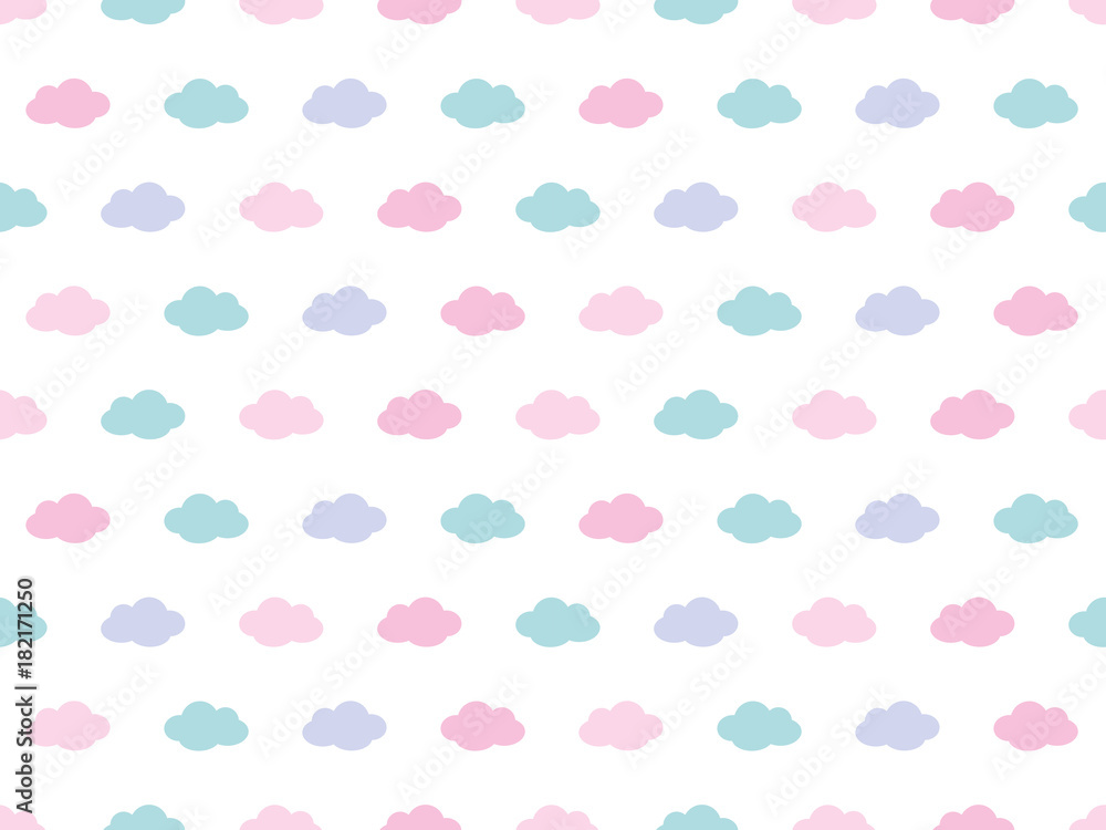 Cute Clouds Pattern. Endless Vector. Cute Clouds Pattern. Endless Vector.